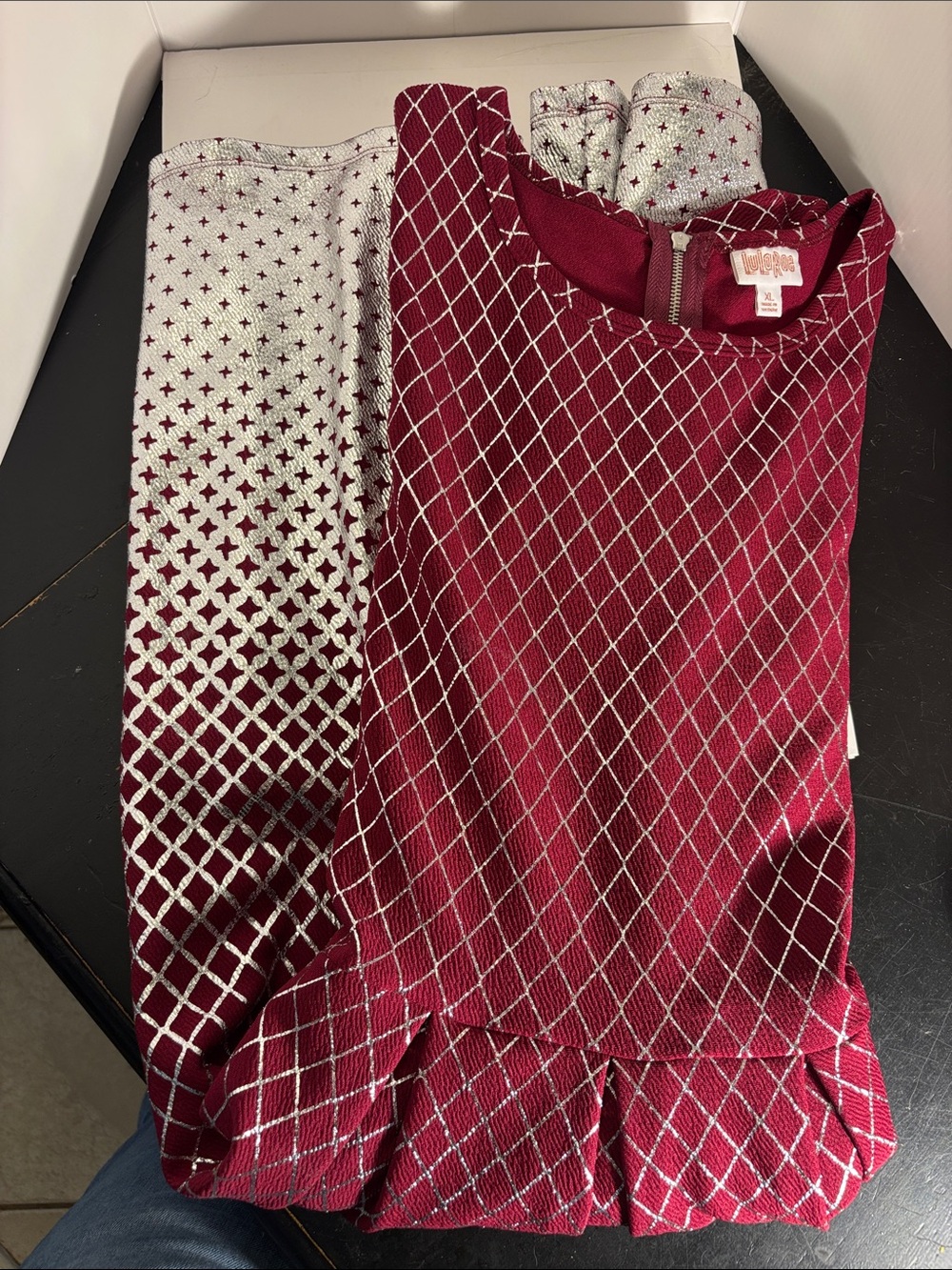 LuLaRoe Fuchsia to Cream Ombré Diamond Print Maxi Dress - Picture 5 of 6